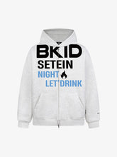 Retro Contrasting Letter Print Loose Hoodie